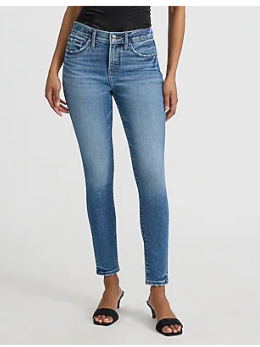 Mid Rise Medium Wash Hyper Sculpt Skinny Jeans